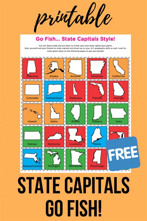 State Capitals Go Fish Worksheets 99worksheets