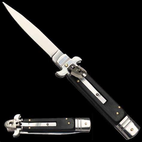 8 Ebonywood Leverlock Leverletto Automatic Switchblade Knife Switchblade Knife Stiletto