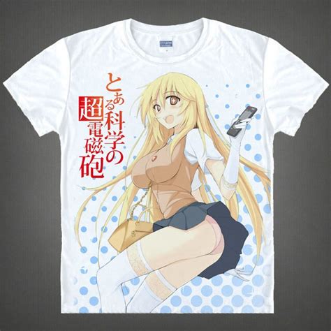 Coolprint Anime Shirt A Certain Scientific Railgun T Shirts Short Sleeve Electromaster Mikoto