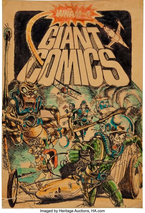 W T Vinson Wham O Giant Comics 1 Cover Preliminary Original Art
