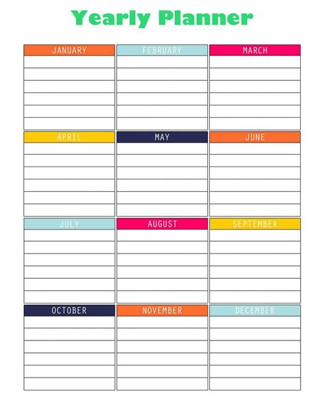 Free Printable Yearly Planner Template In Pdf Word And Excel