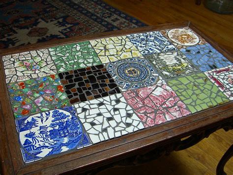 Mosaic sunflower kit to make side table, diy kit, patio table, round coffee table. Mosaic Coffee Table Design Images Photos Pictures
