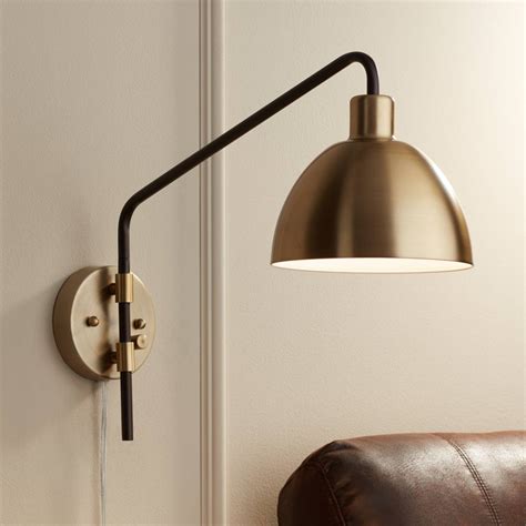 Gold Contemporary Swing Arm Wall Lamps Lamps Plus