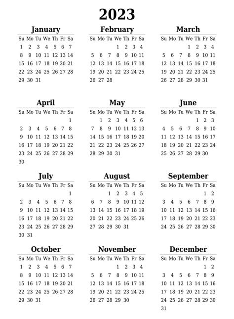 Minimalist 2023 Printable Calendar Simple Calendar Clean Etsy Canada