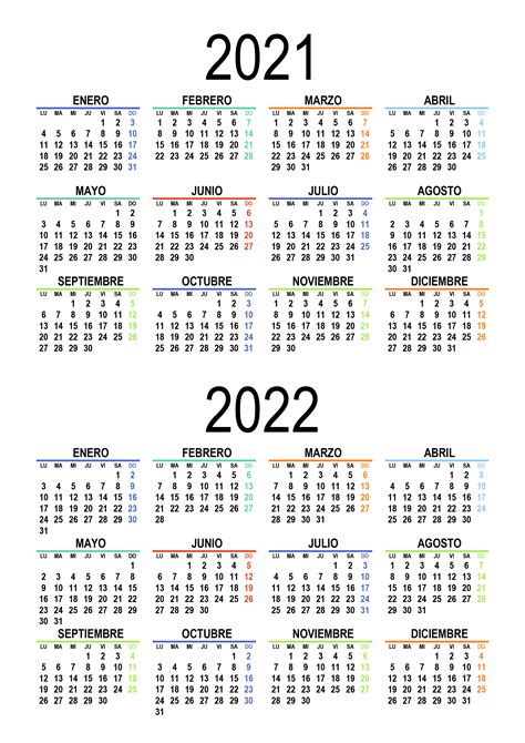 Calendario 2021 2022 Calendariossu