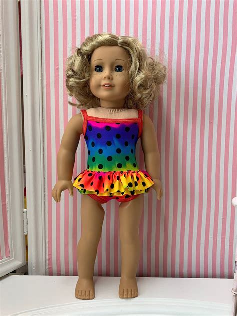 skirted swimsuit made to fit dolls such as 18 inch american girl doll girl doll clothes doll