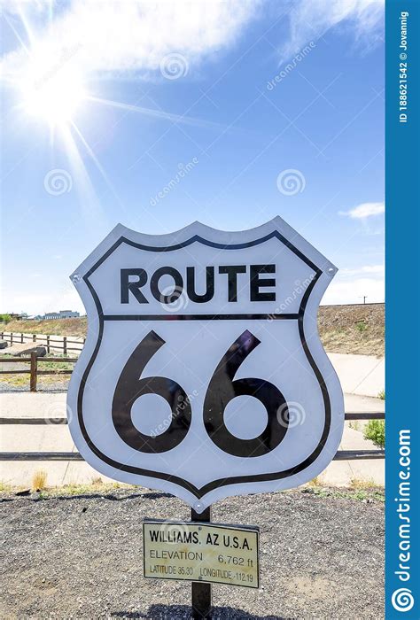 Famous Route 66 Black And White Sign In Williams Arizona Stock Photo