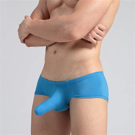 Mens Sexy Funny Boxers Mannen Penis Effen Ondergoed Gay Pouch Bulge