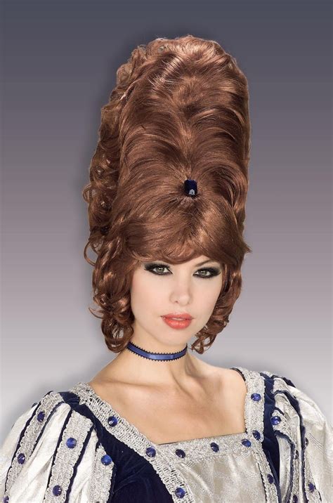 60s 70s Retro Beehive Wig Tall Hair Victorian Queen Western Costume
