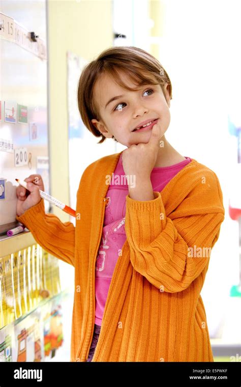 6 Year Old Child At School Stock Photo Alamy