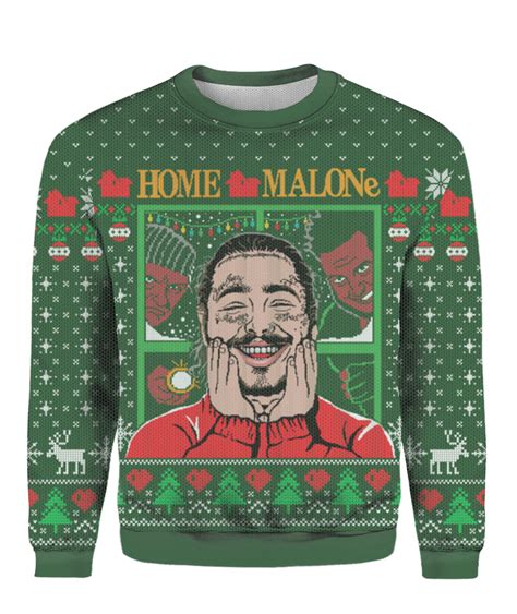 Post Malone Home Alone Ugly Sweater Green The Wholesale T Shirts By Vinco