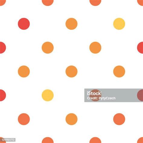 Seamless Polka Dot Pattern In Different Colors Orange Theme Sipmle Flat