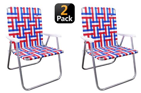 Outdoor Spectator 2 Pack Classic Aluminum Webbed Folding Lawn Camp