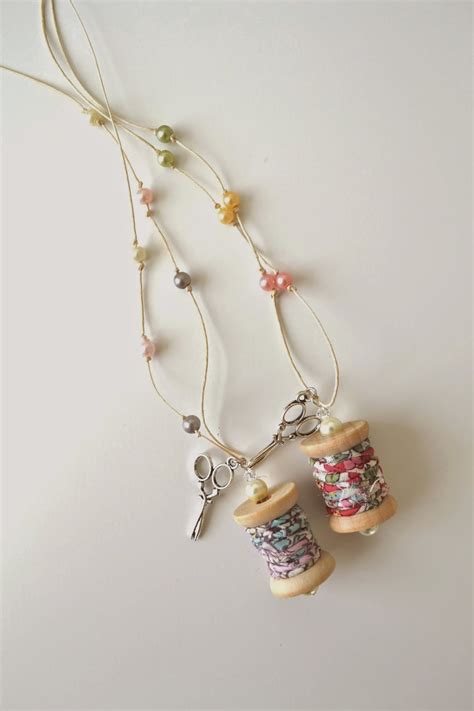 Tea Rose Home Wooden Spool Necklace