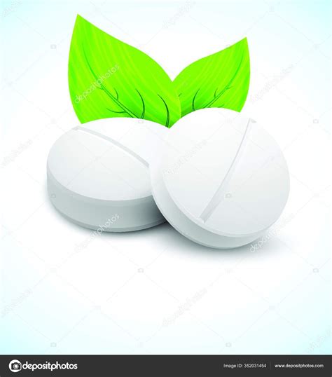 Medical Concept Two Pills Leaves Stock Vector By ©panthermediaseller