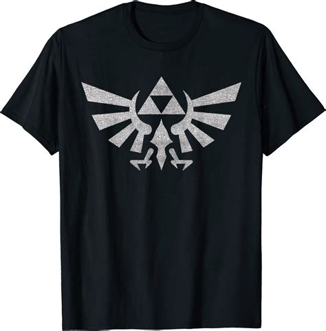 Nintendo Zelda Hyrule Crest Triforce Crackle Effect T Shirt