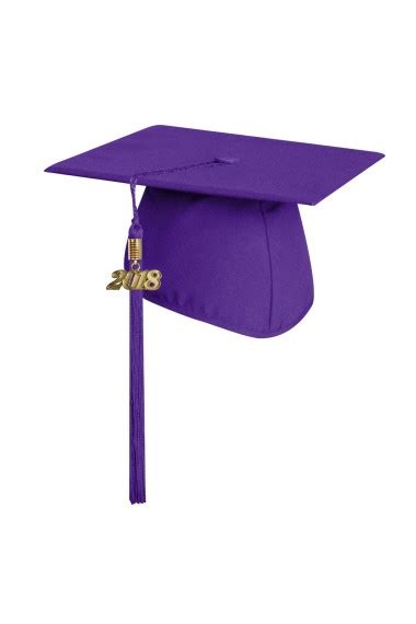 Matte Purple Graduation Cap With Tasselhigh School