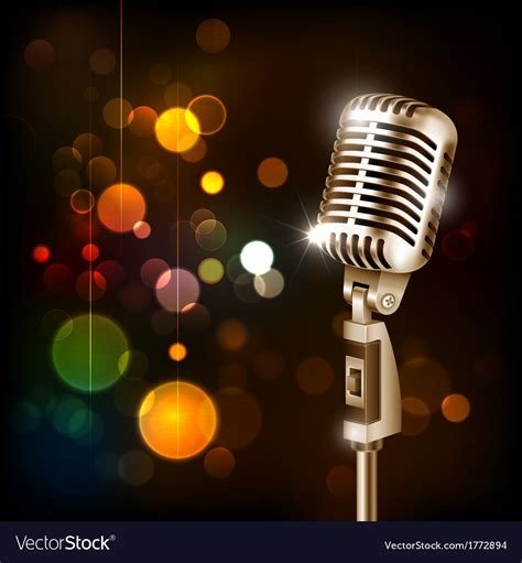 Vintage Microphone On Abstract Background Vector Image