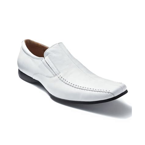 Steve Madden Carano Slipon Dress Shoes In White For Men Lyst