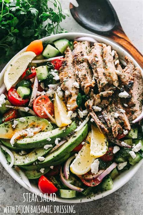 Pair the entrée salad with a loaf of crusty bread for easy dinners all summer long. Steak Salad with Dijon Balsamic Dressing - Easy Steak ...