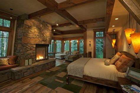 beautiful bedrooms  stone fireplace designs