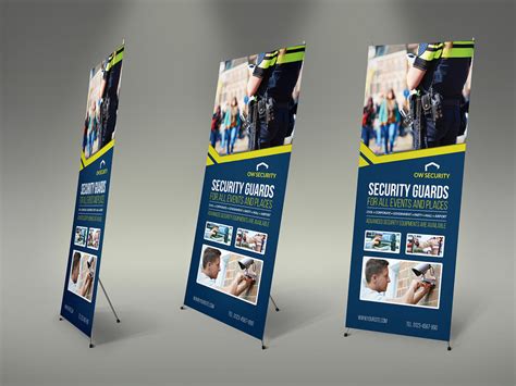 Security Guard Signage Roll Up Banner Template By Owpictures On Dribbble