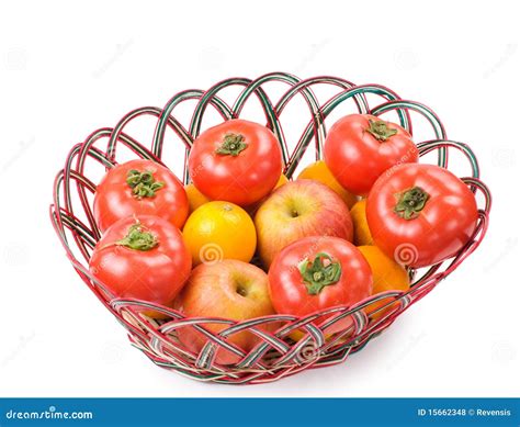 Isolated Red Tomatoes Apple And Orange Stock Photo Image Of Dietary