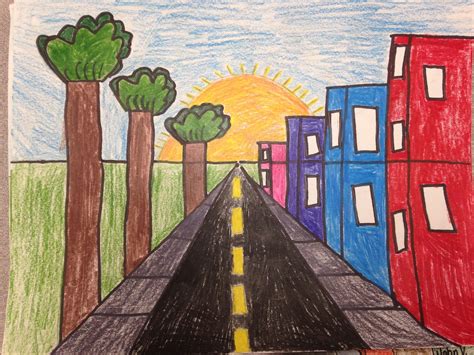 Grade 5 One Point Perspective Essentialskills For Middle School Art