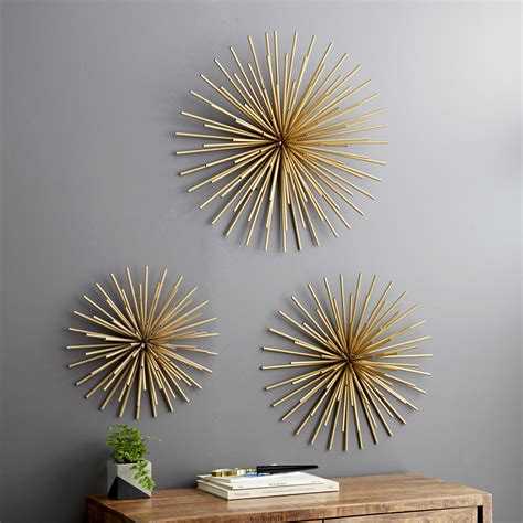 Large Gold Starburst Metal Wall Decor Sculptures Gold Wall Decor