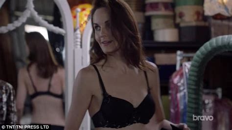Downton Abbey S Michelle Dockery Strips Down To Her Bra Daily Mail Online