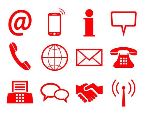 Red Contact Icons Concept Stock Illustrations 1175 Red Contact Icons