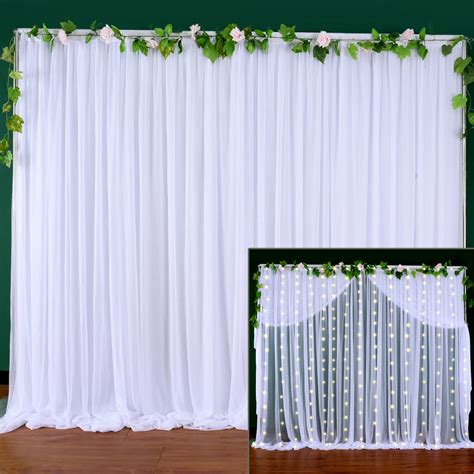 Buy White Tulle Backdrop Curtain For Wedding Reception 10 Ft X 7 Ft