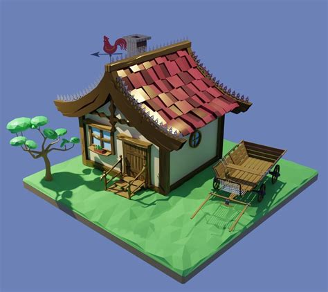 Low Poly House 3d Model Game Ready Cgtrader