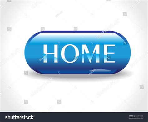 Abstract Blue Glossy Home Button Vector Illustration 63394615