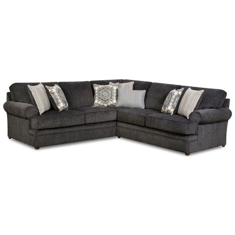 Simmons Upholstery 8530 Br Transitional Sectional Sofa With Rolled Arms