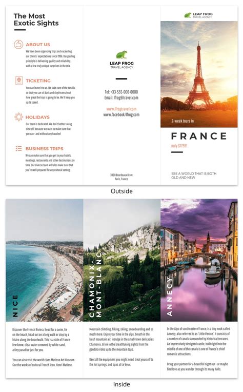 The Marvellous Destination Travel Tri Fold Brochure Template Venngage