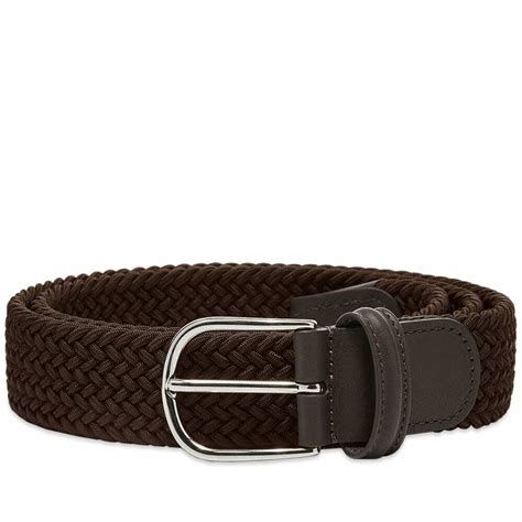 Andersons Mens Woven Textile Belt In Dark Brown Andersons