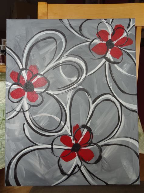 Abstract Flowers Abstract Flowers Painting For Kids Canvas Painting