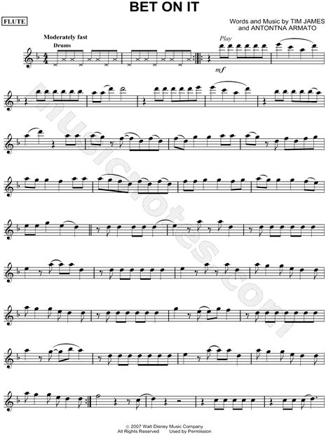 Bet On It From High School Musical 2 Sheet Music Flute Violin
