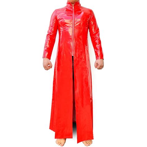 Red Latex Catsuit PVC Patent Leather Catsuit The Matrix Costume Gay Latex Costume Stretchable