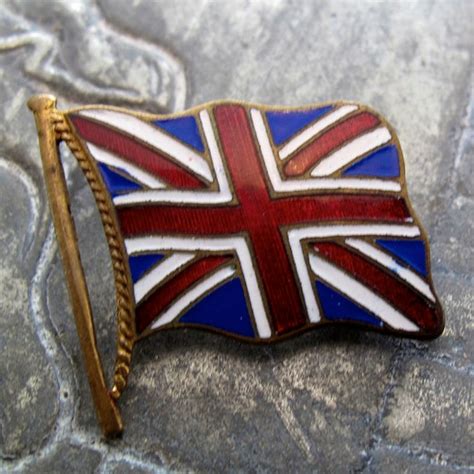 Enamel England Flag Brooch Union Jack Pin Antique Vintage