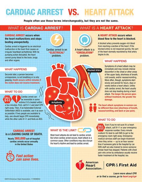 Cardiac Arrest Vs Heart Attack Infographic Healthy Heart