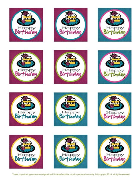 Free Printable Birthday Cupcake Toppers Birthday Cupcakes Cupcake