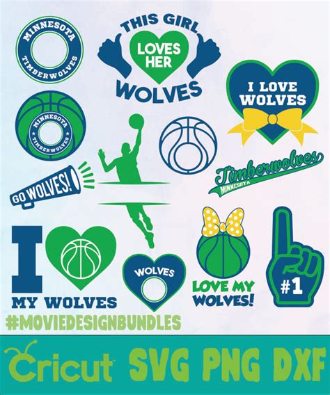 Download MINNESOTA TIMBERWOLVES NBA BUNDLE SVG, PNG, DXF - Movie ...