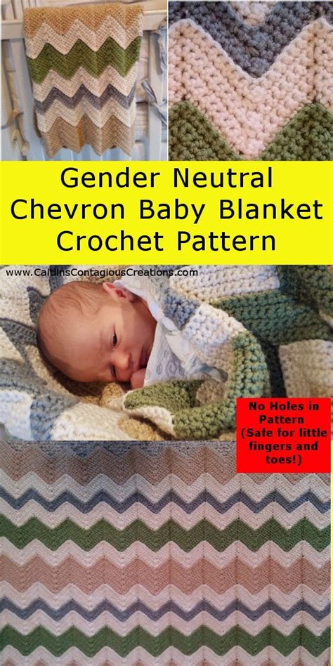 This Gender Neutral Chevron Baby Blanket Crochet Pattern On Craftsy Is