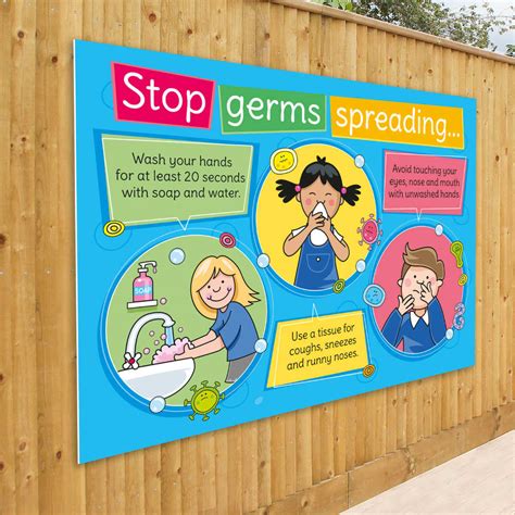 Stop Germs Spreading Sign A School Sign To Reinforce Good Hygiene