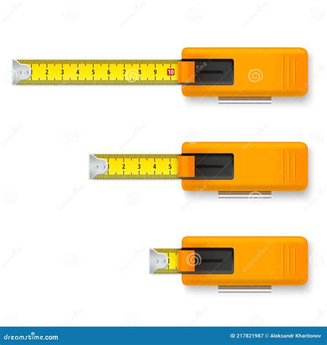 Realistic Measuring Tape Tool Set Vector Illustration Measure Ruler