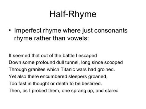 Half Rhyme For Writing Poetry