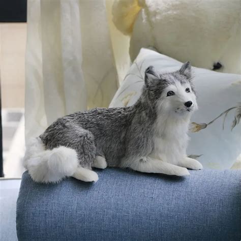 Dorimytrader Husky Husky Soft Toy Realistic Simulation Animal Dog And