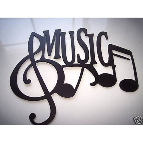 Music Word With Notes Metal Wall Art Music By Sayitallonthewall